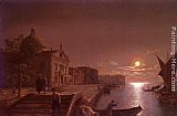 Venice Canvas Paintings - Moonlight In Venice